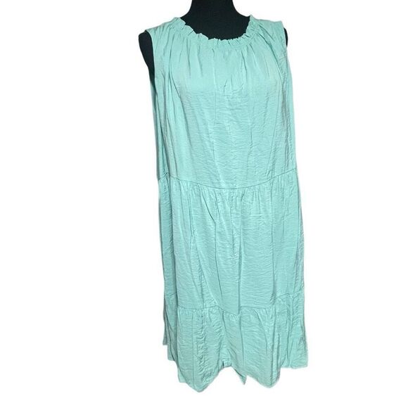 Loft Plus Aqua Tiered Swing Mini Dress N0474 - Picture 2 of 8